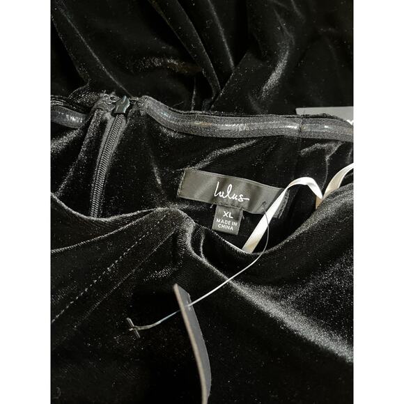 New My Dream Come True Black Velvet Strapless Maxi Dress XL - Picture 8 of 11